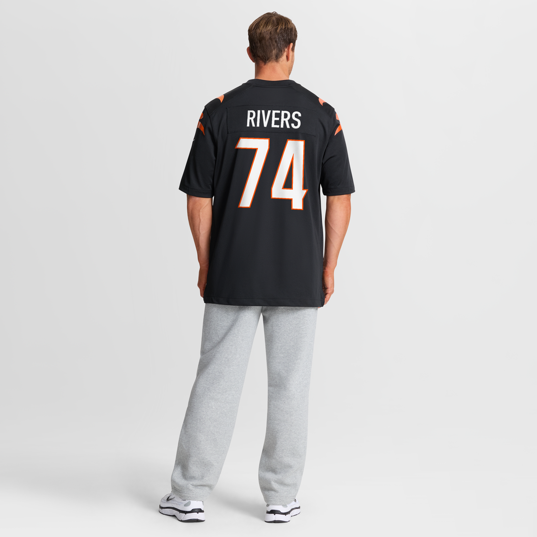 Men's Cincinnati Bengals Jalen Rivers Black Team Game NFL Football Jersey - view 8