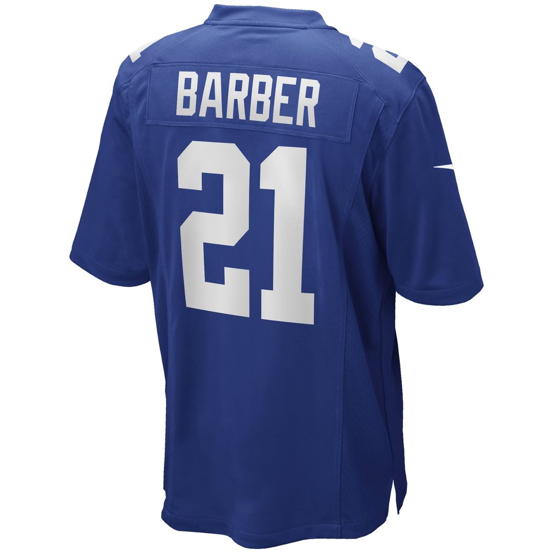 Men's New York Giants Tiki Barber Royal Game NFL Football Jersey - view 3
