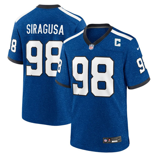 Men's Indianapolis Colts Tony Siragusa Blue Retired Player Alternate Game NFL Football Jersey - view 1