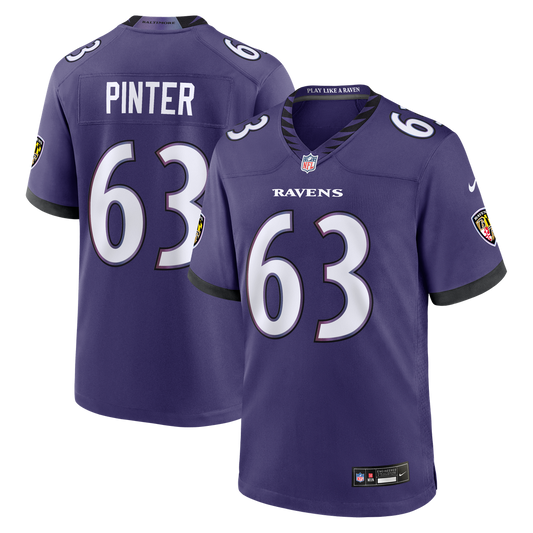 Men's Baltimore Ravens Danny Pinter Purple Team Game NFL Football Jersey - view 1
