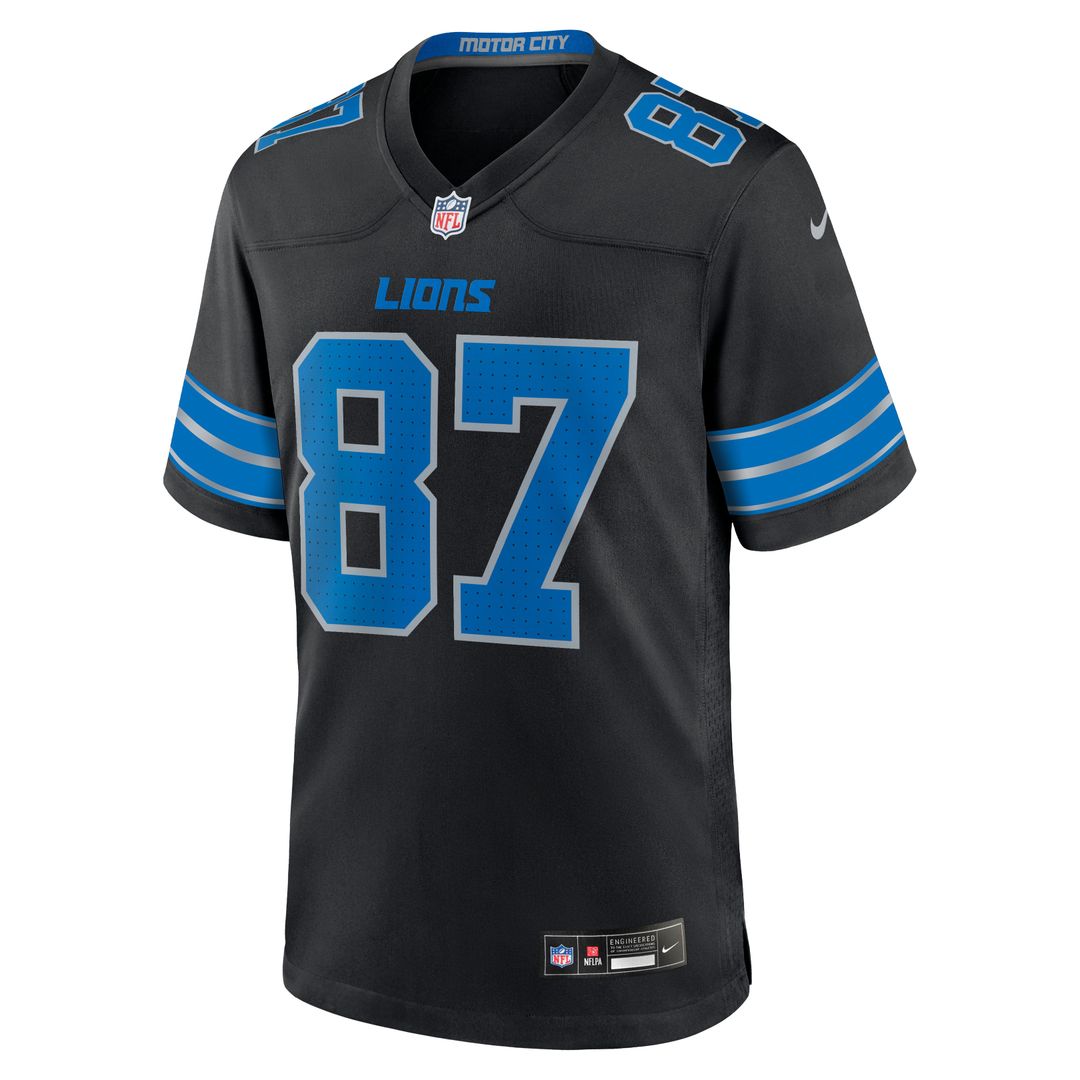 Men's Detroit Lions Sam LaPorta White White Game NFL Football Jersey - view 16