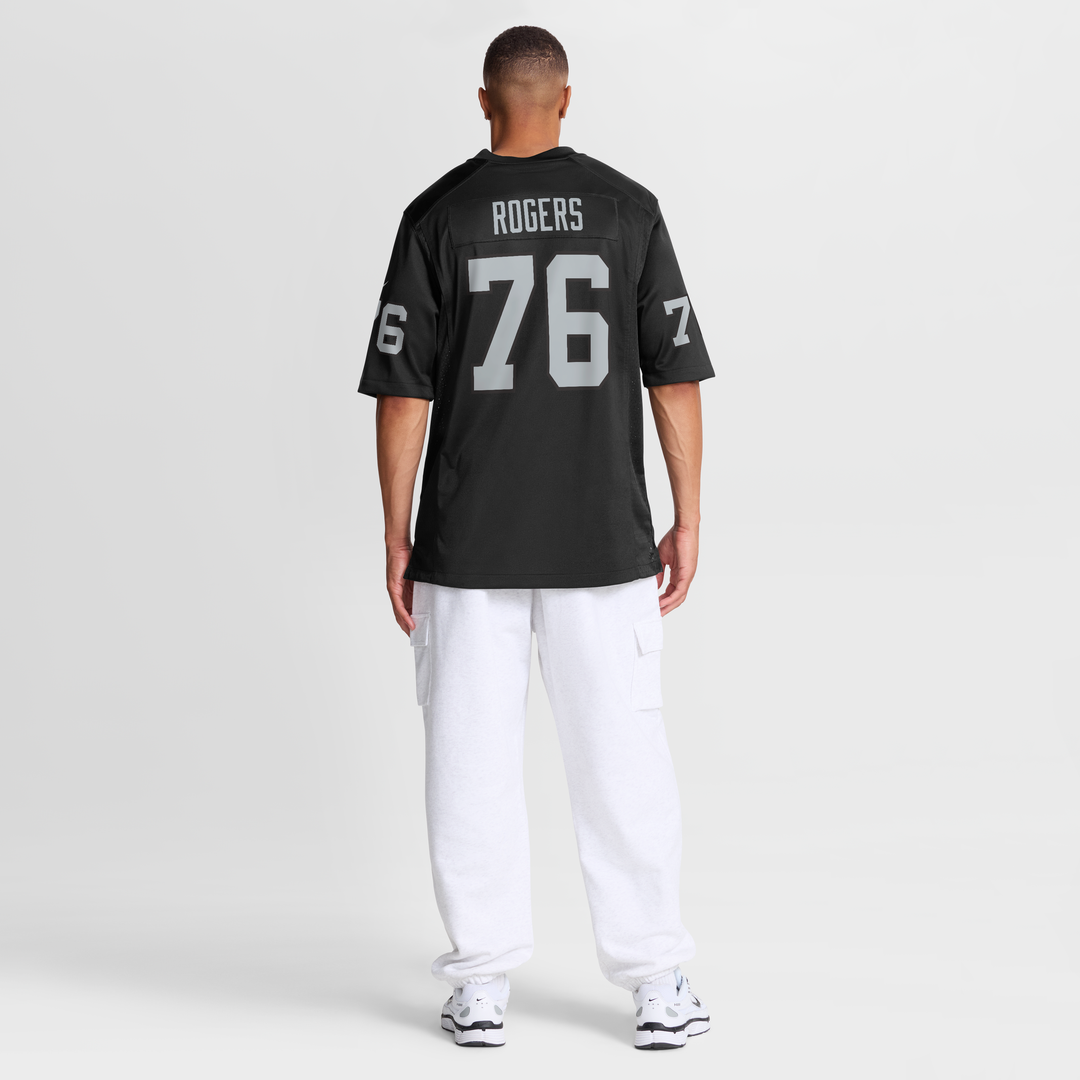 Men's Las Vegas Raiders Caleb Rogers Black Team Game NFL Football Jersey - view 5