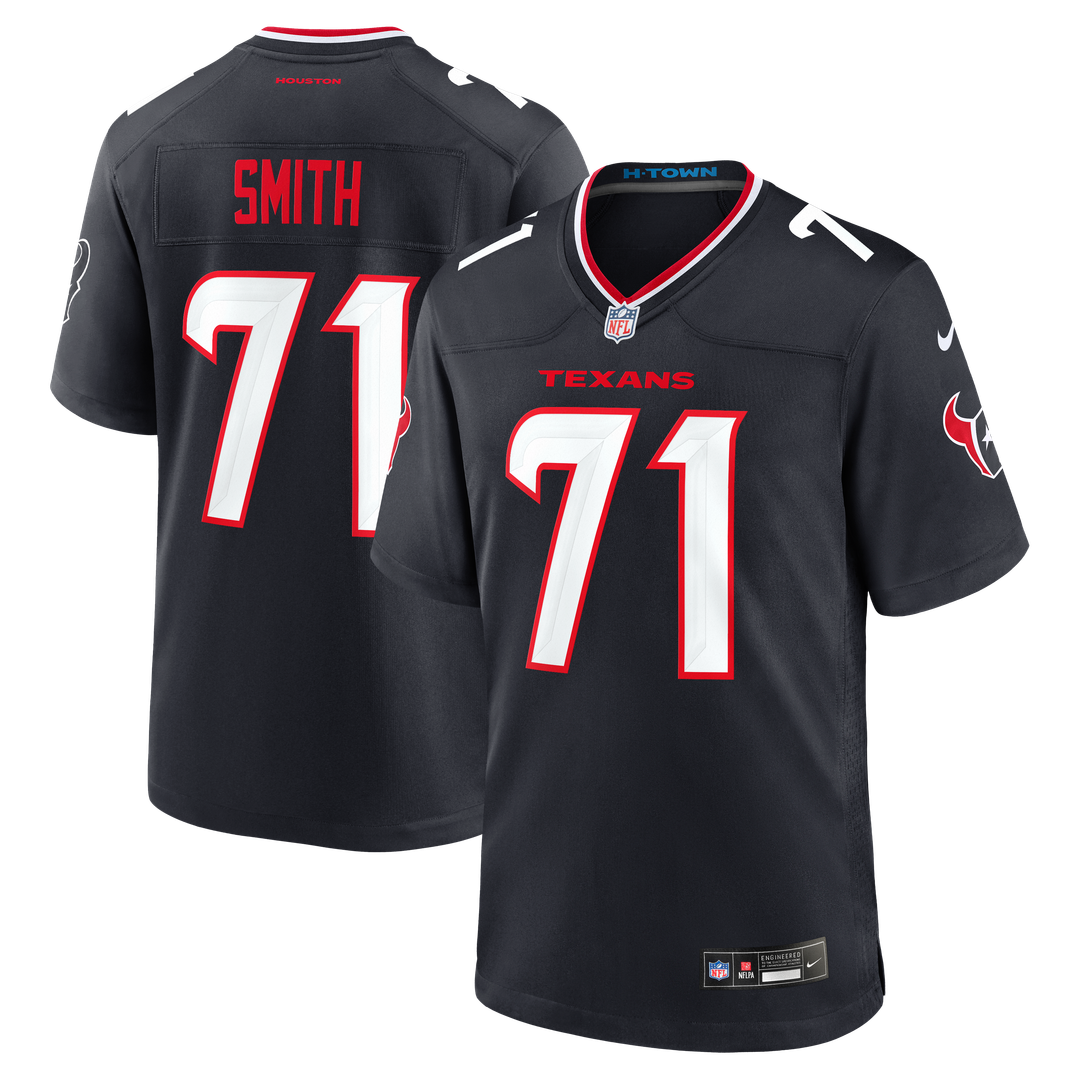 Men's Houston Texans Braden Smith Navy Team Game NFL Football Jersey - view 1