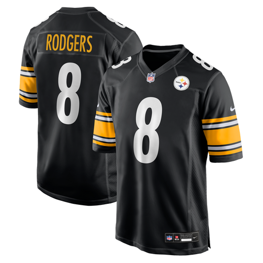 Men's Pittsburgh Steelers Aaron Rodgers Black Game NFL Football Jersey - view 1
