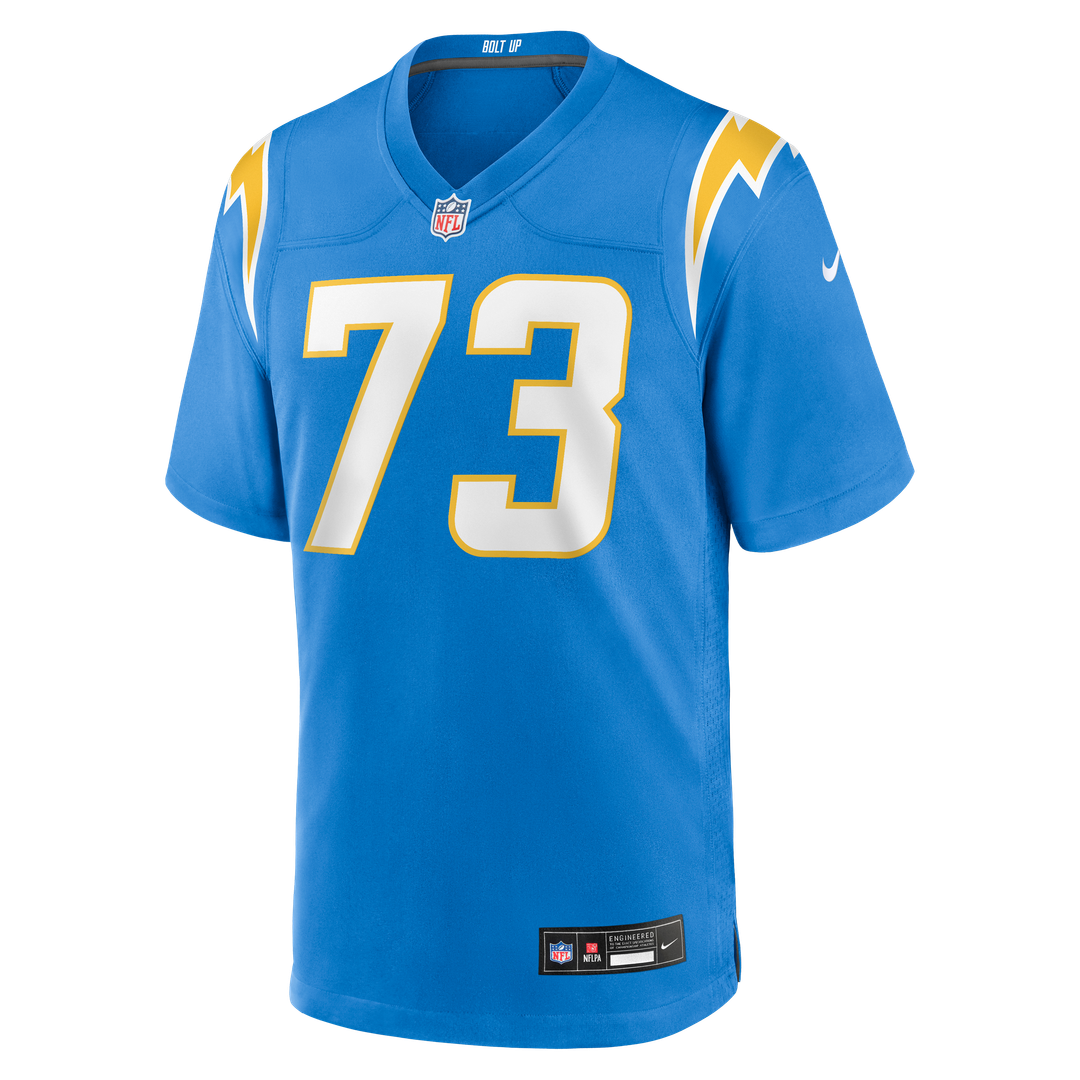 Men's Los Angeles Chargers Mekhi Becton Powder Blue Team Game NFL Football Jersey - view 2