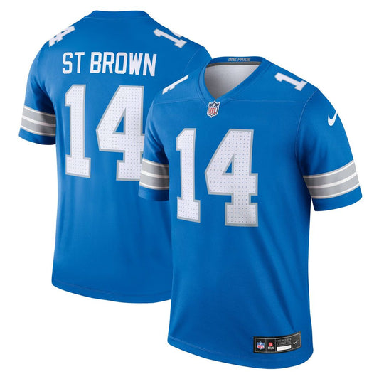 Men's Detroit Lions Amon-Ra St. Brown Blue Legend Player NFL Football Performance Top - view 1