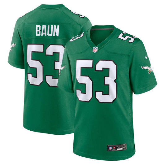 Men's Philadelphia Eagles Zack Baun Kelly Green Alternate Game NFL Football Jersey - view 1