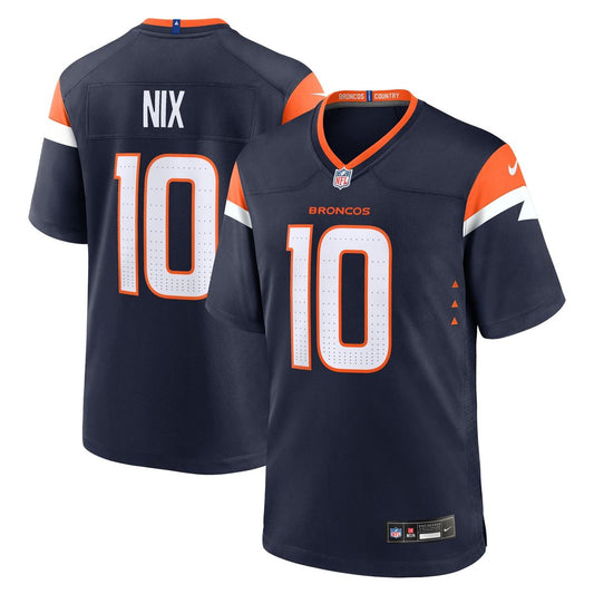 Men's Denver Broncos Bo Nix Navy Alternate Game NFL Football Jersey - view 1