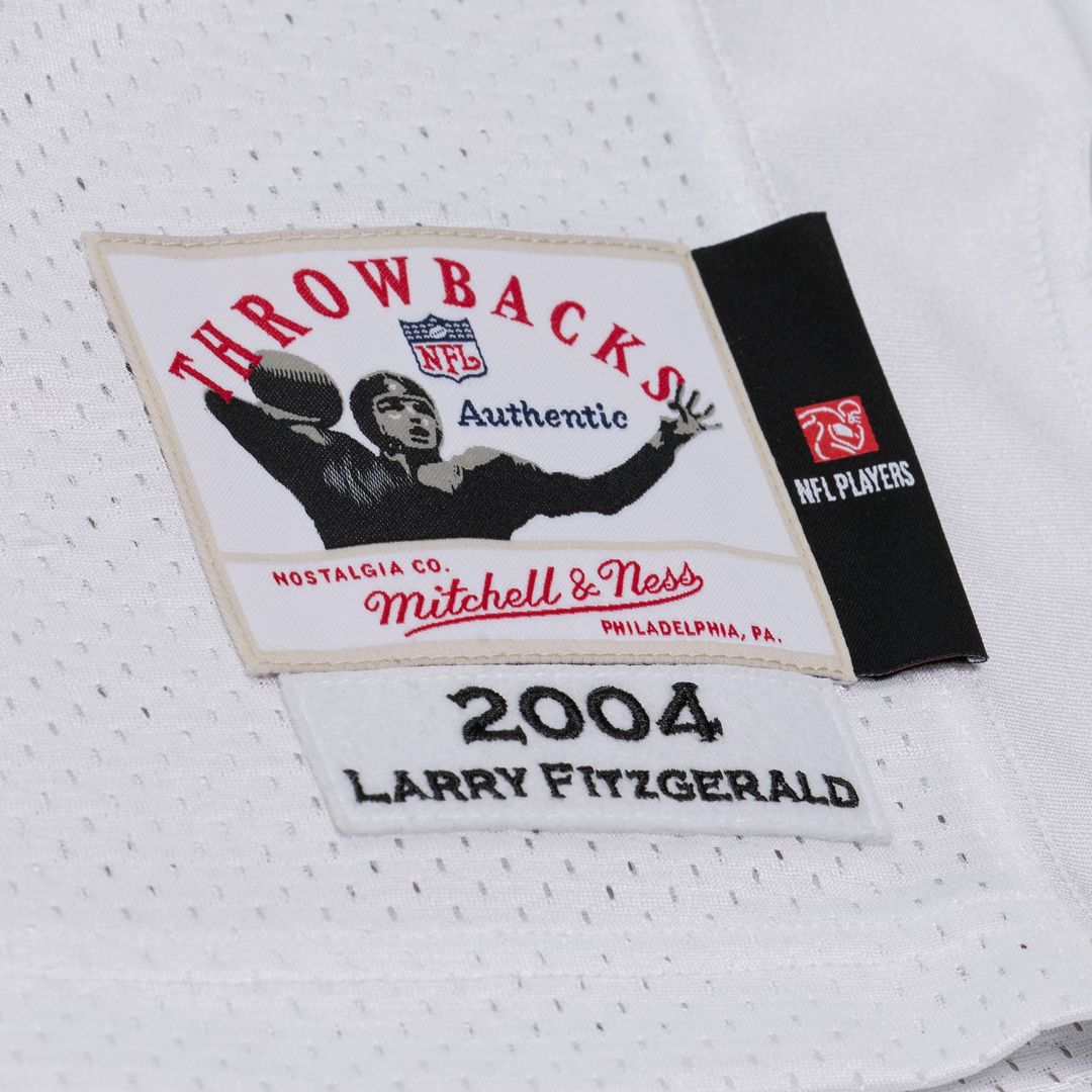 Men's Arizona Cardinals Larry Fitzgerald White 2004 Throwback NFL Football Jersey - view 5