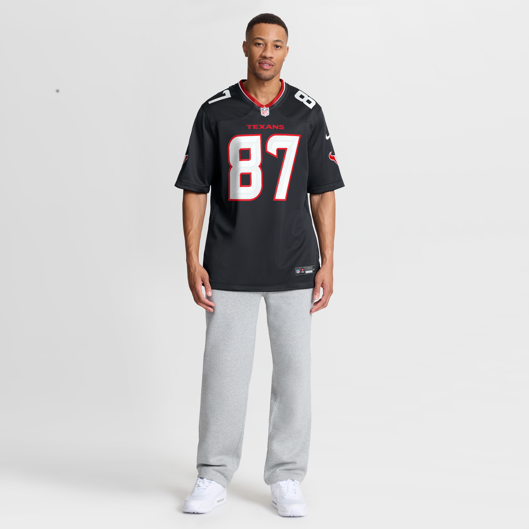 Men's Houston Texans Foster Moreau Navy Team Game NFL Football Jersey - view 4