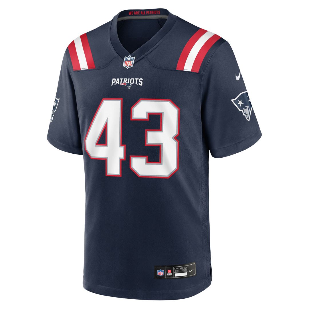 Men's New England Patriots Bradyn Swinson Navy Team Game NFL Football Jersey - view 4