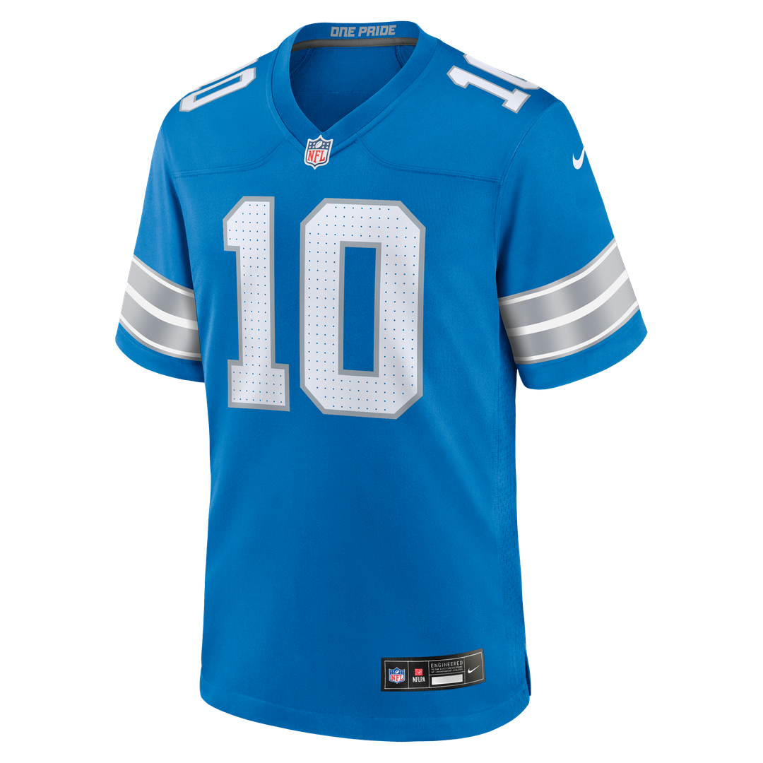 Men's Detroit Lions Isiah Pacheco Blue Team Game NFL Football Jersey - view 2