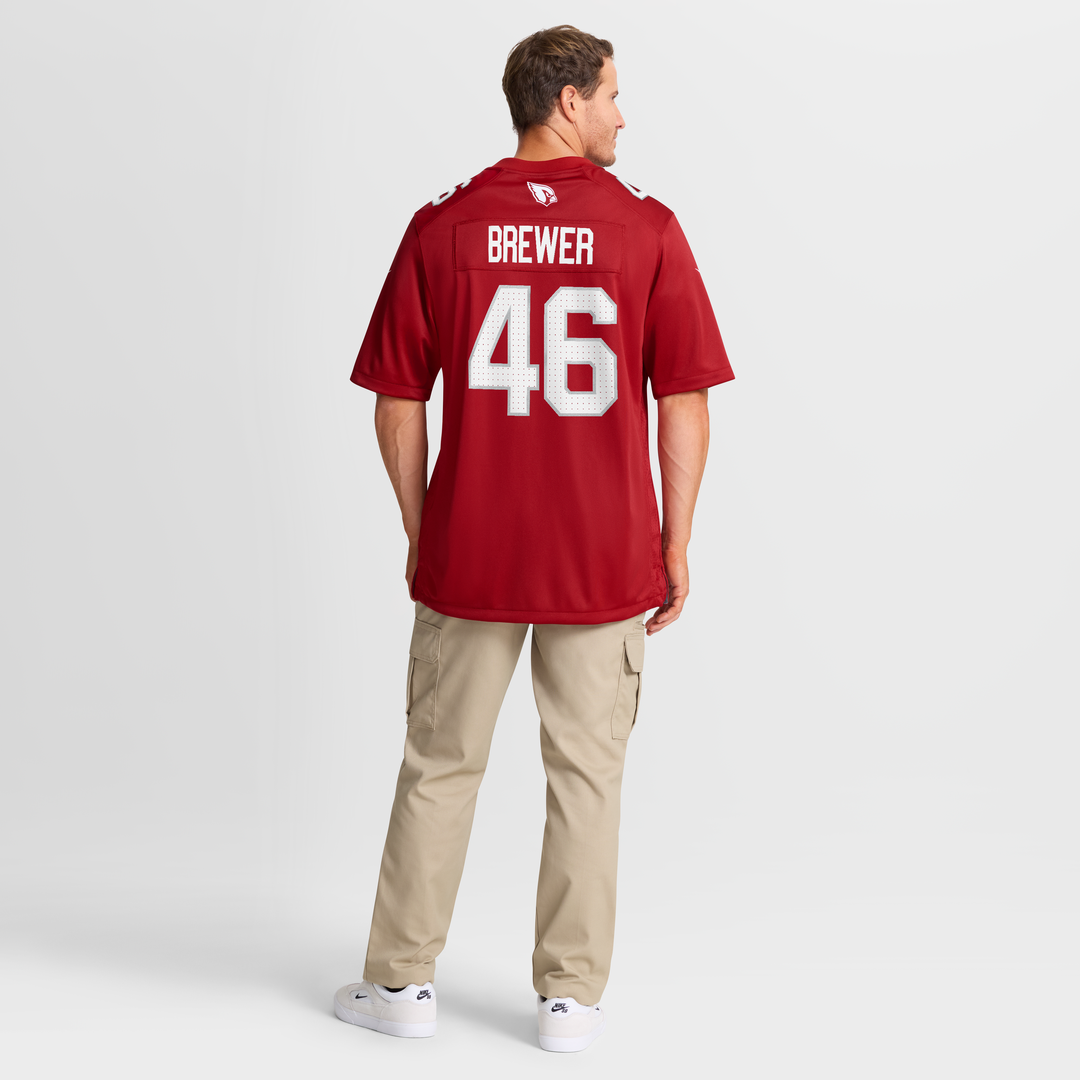 Men's Arizona Cardinals Aaron Brewer Cardinal Team Game NFL Football Jersey - view 8