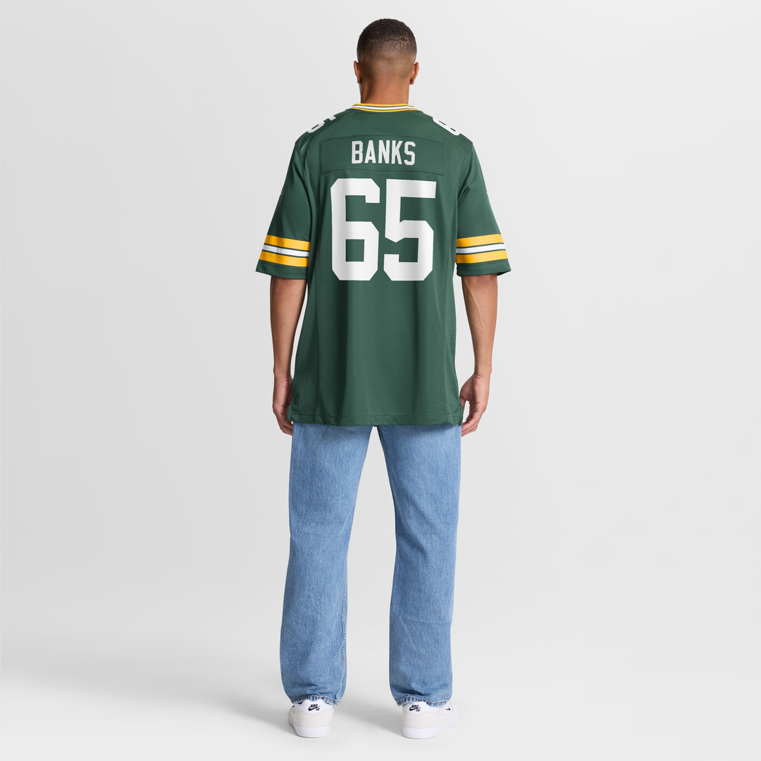 Men's Green Bay Packers Aaron Banks Green Team Game NFL Football Jersey - view 8
