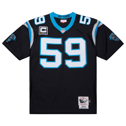 Men's Carolina Panthers Luke Kuechly Black 2013 Throwback NFL Football Jersey - view 1