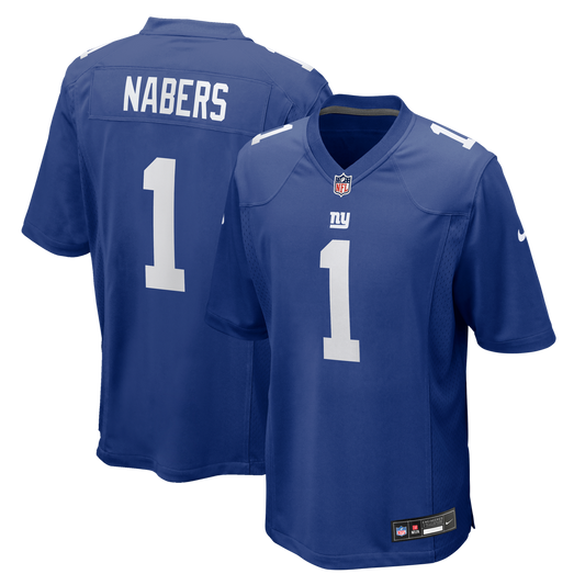 Men's New York Giants Malik Nabers Royal Player Game NFL Football Jersey - view 1