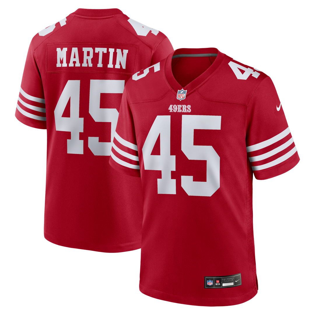Men's San Francisco 49ers Nick Martin Scarlet Team Game NFL Football Jersey - view 1