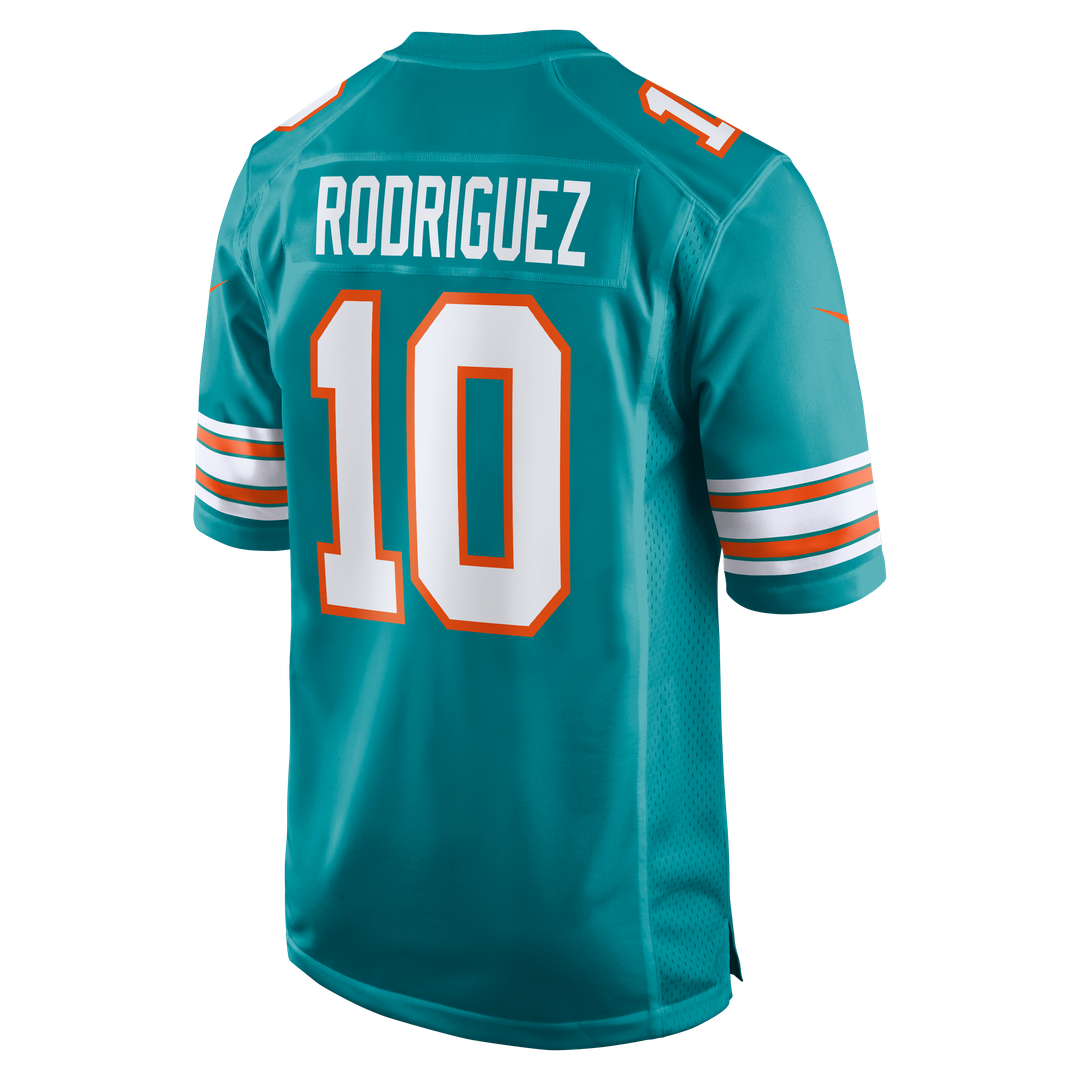 Men's Miami Dolphins Jacob Rodriguez Aqua Alternate Game NFL Football Jersey - view 3