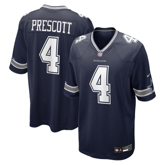 Men's Dallas Cowboys Dak Prescott Navy Game NFL Football Jersey - view 1