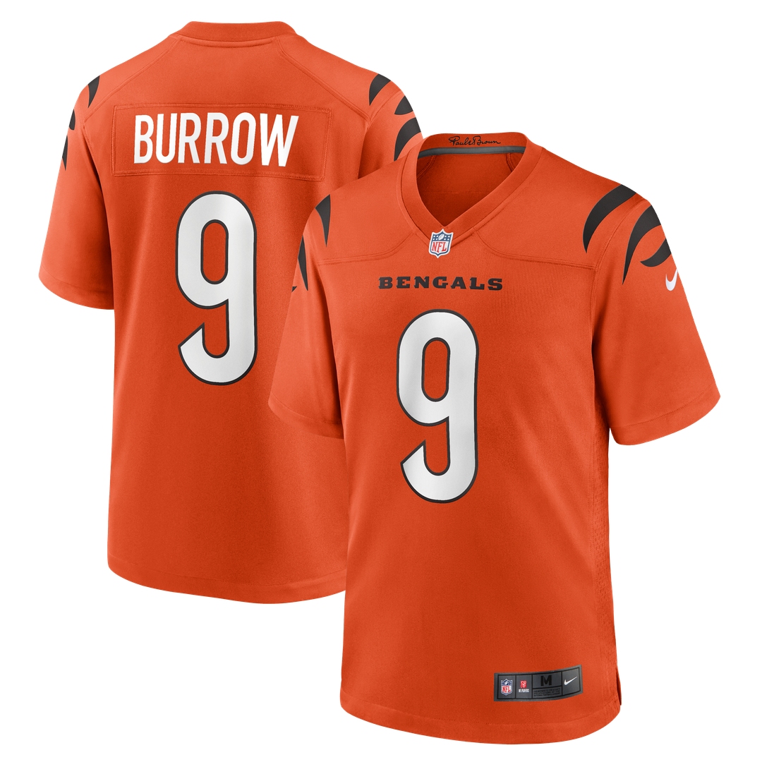 Men's Cincinnati Bengals Joe Burrow Orange Alternate Game NFL Football Jersey - view 15