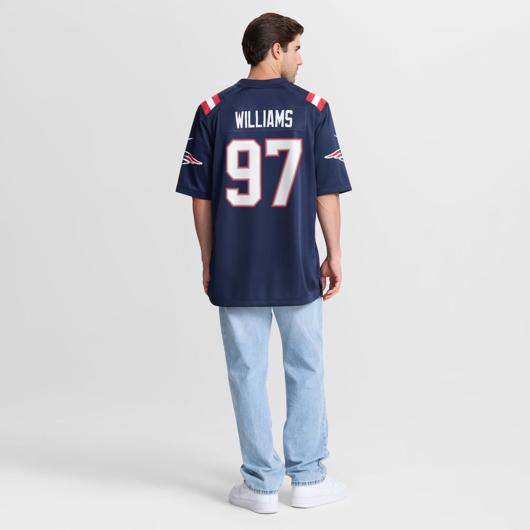 Men's New England Patriots Milton Williams Navy Team Game NFL Football Jersey - view 3