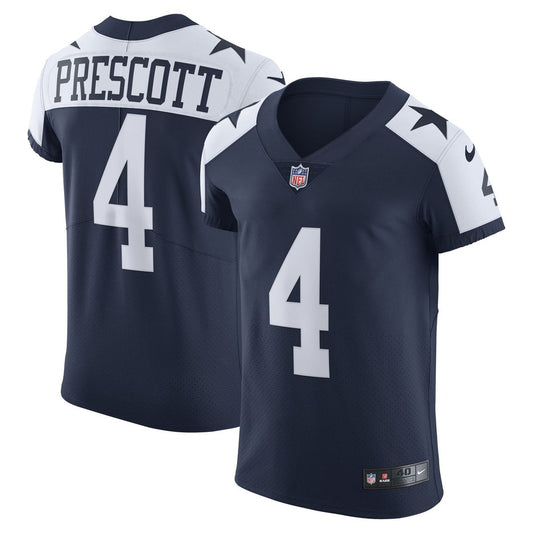 Men's Dallas Cowboys Dak Prescott Navy Alternate Elite NFL Football Jersey - view 1