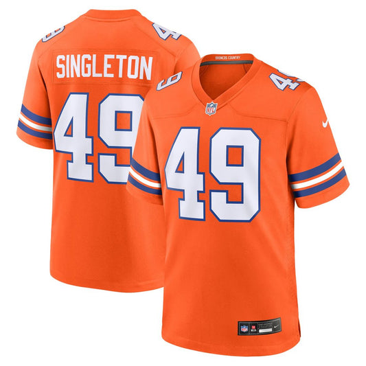 Men's Denver Broncos Alex Singleton Orange Alternate Game NFL Football Jersey - view 1
