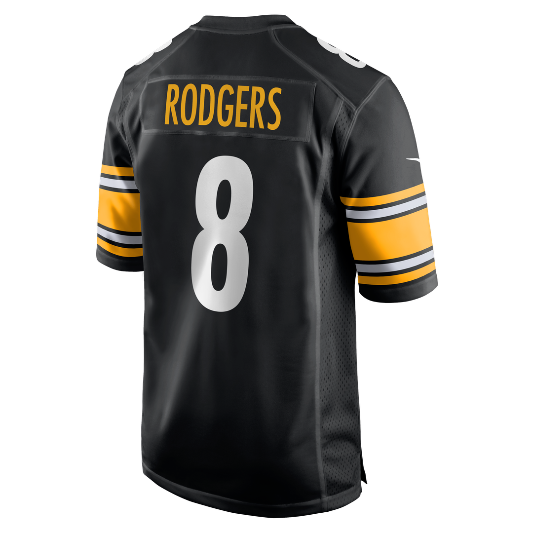 Men's Pittsburgh Steelers Aaron Rodgers Black Game NFL Football Jersey - view 8