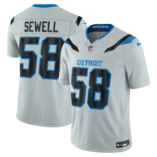 Men's Detroit Lions Penei Sewell Silver 2026 Rivalries Collection Stitched Limited NFL Football Jersey - view 1