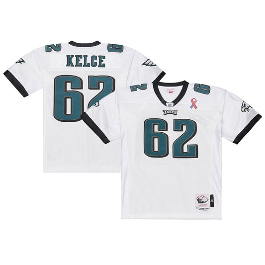 Men's Philadelphia Eagles Jason Kelce White 2011 Throwback NFL Football Jersey - view 1