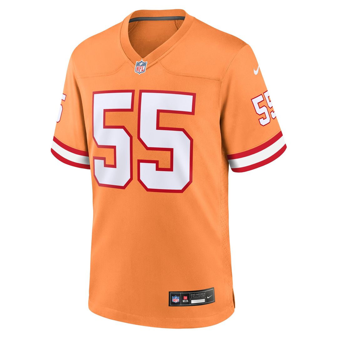 Men's Tampa Bay Buccaneers Derrick Brooks Orange Throwback Game NFL Football Jersey - view 2