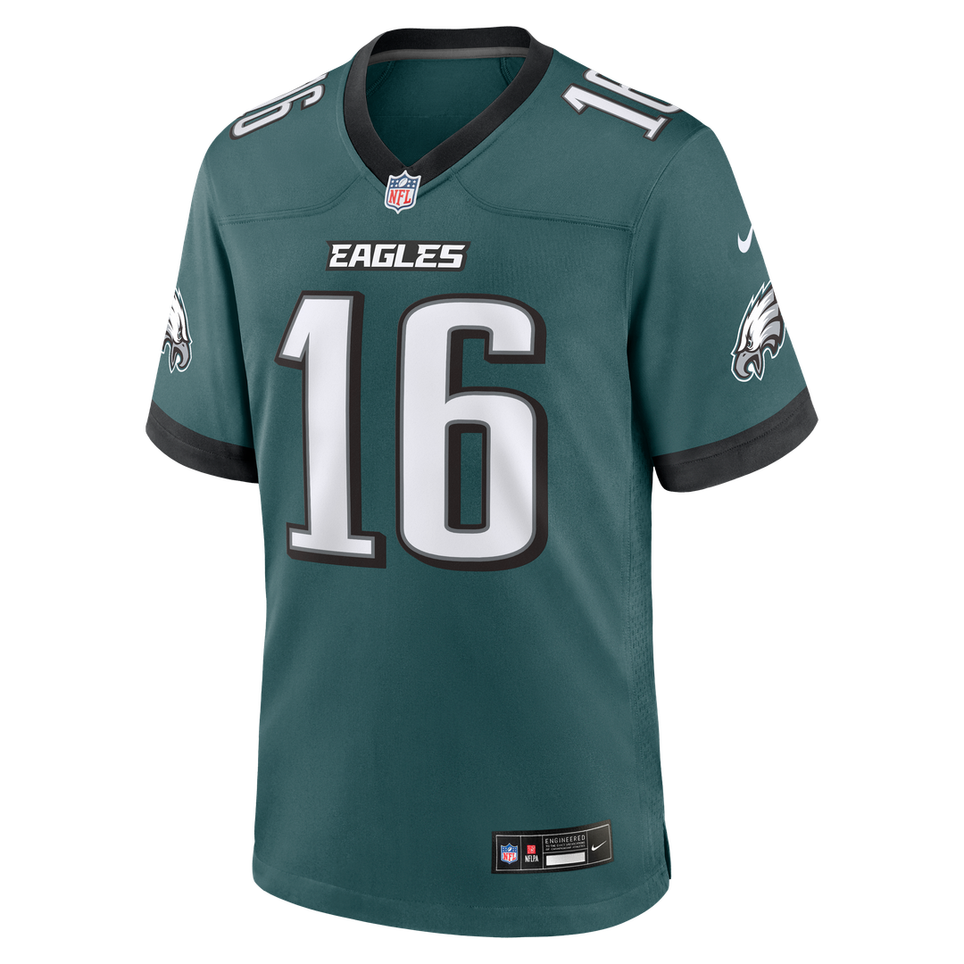 Men's Philadelphia Eagles Tanner McKee Midnight Green Team Game NFL Football Jersey - view 2
