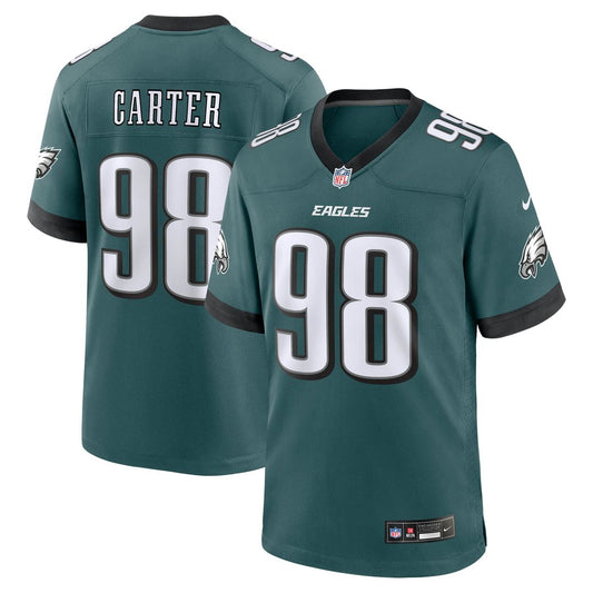 Men's Philadelphia Eagles Jalen Carter Midnight Green Team Game NFL Football Jersey - view 1