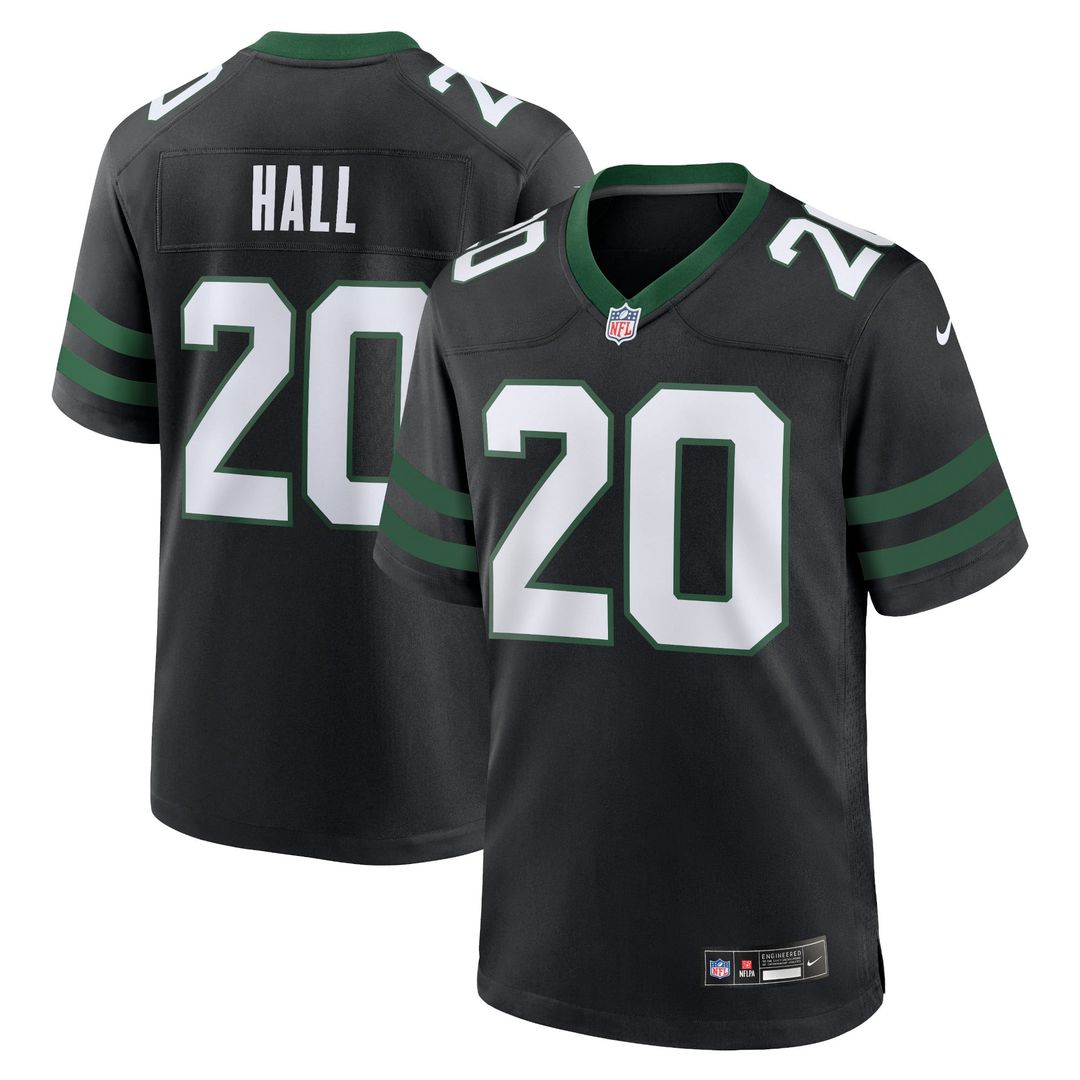 Men's New York Jets Breece Hall Legacy Black Alternate Game NFL Football Jersey - view 7