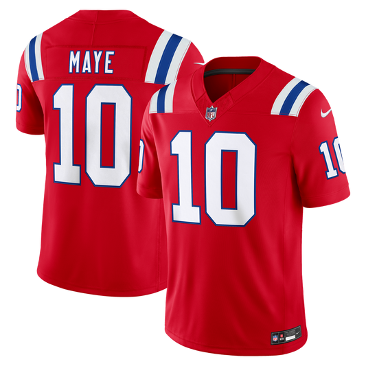 Men's New England Patriots Drake Maye Red Alternate Stitched Limited NFL Football Jersey - view 1