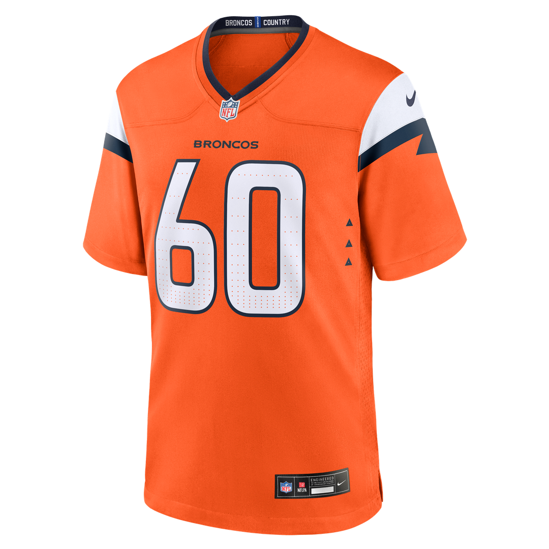 Men's Denver Broncos Luke Wattenberg Orange Team Game NFL Football Jersey - view 2