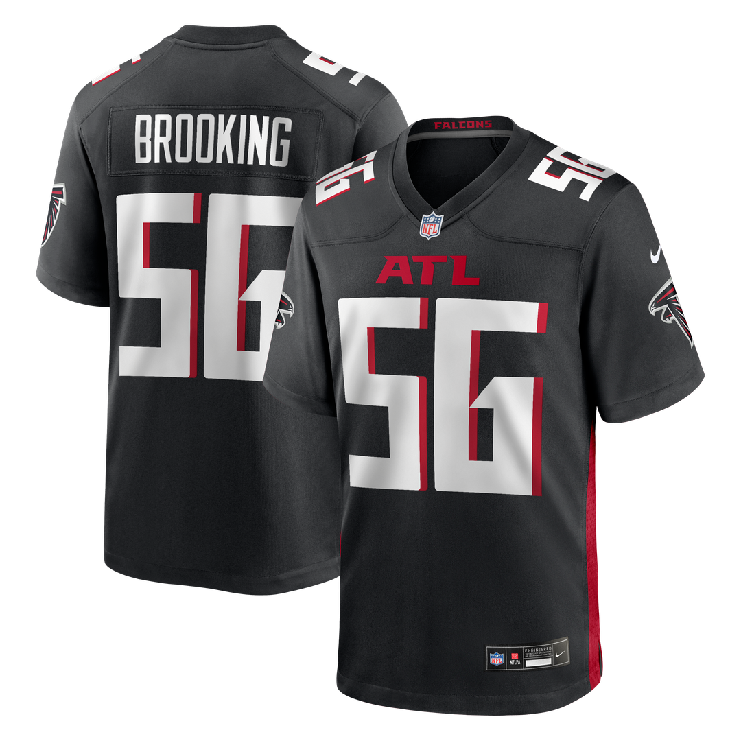 Men's Atlanta Falcons Keith Brooking Black Game NFL Football Jersey - view 1