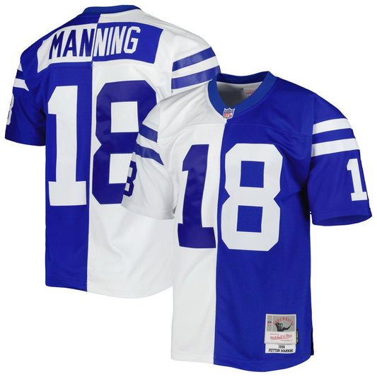 Men's Indianapolis Colts Peyton Manning Royal/White 1998 Split Legacy Replica NFL Football Jersey - view 1