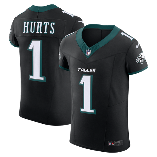 Men's Philadelphia Eagles Jalen Hurts Black Alternate Elite NFL Football Jersey - view 1