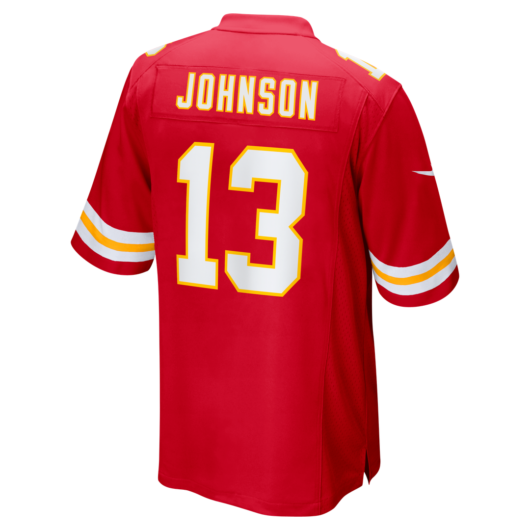 Men's Kansas City Chiefs Nazeeh Johnson Red Game NFL Football Jersey - view 3