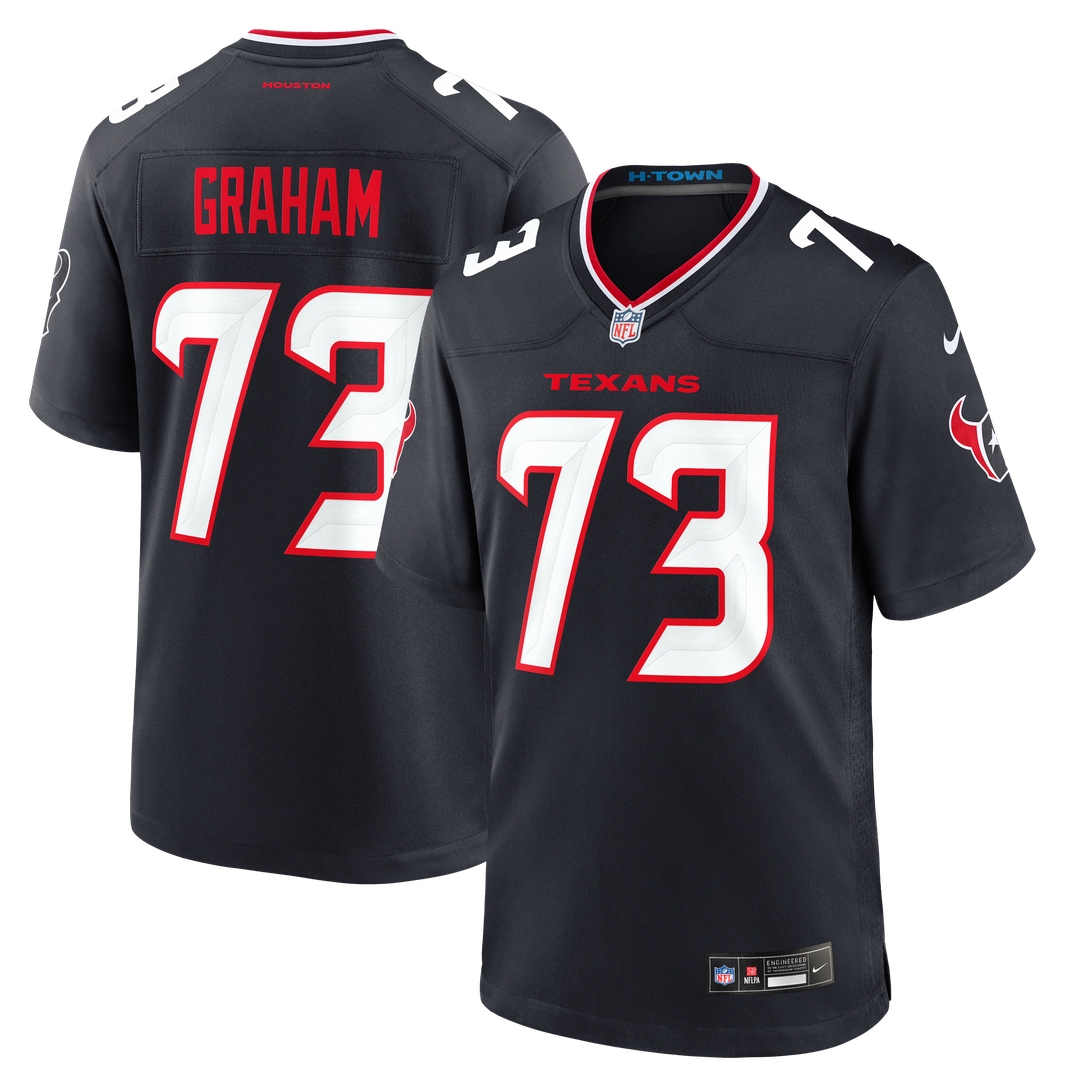 Men's Houston Texans Derrick Graham Navy Team Game NFL Football Jersey - view 1