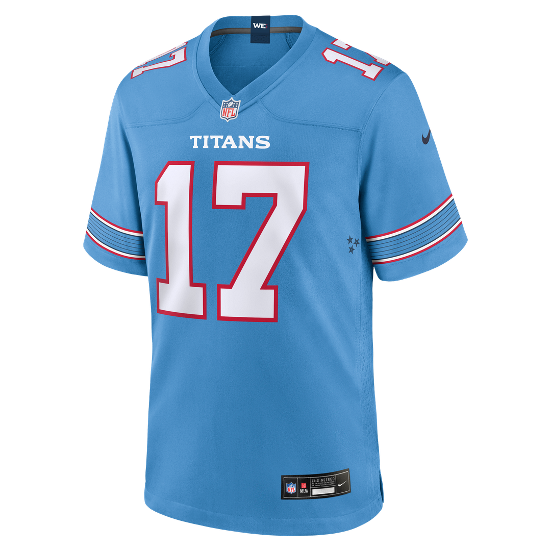 Men's Tennessee Titans Chimere Dike Light Blue Team Game NFL Football Jersey - view 2