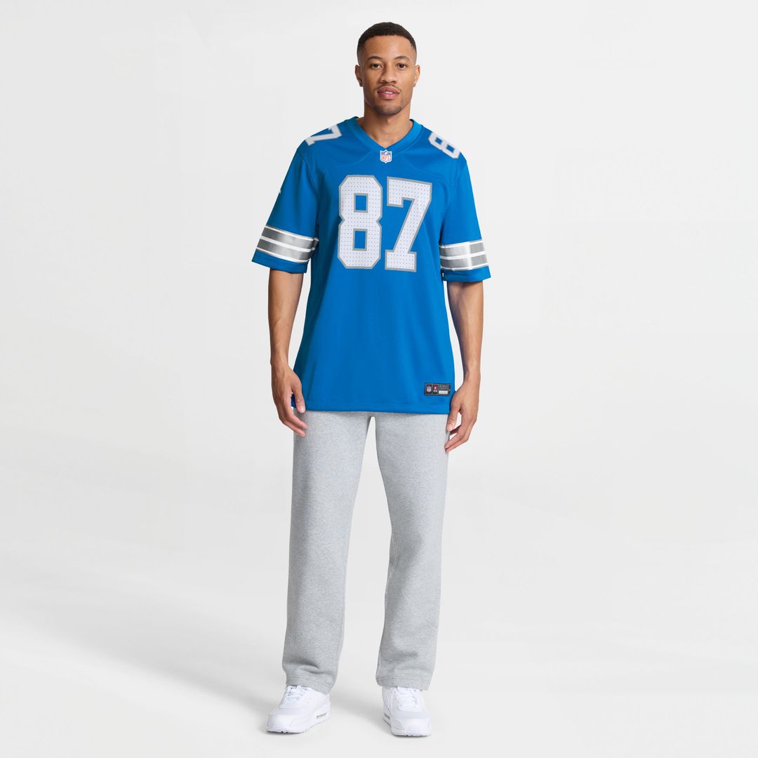 Men's Detroit Lions Sam LaPorta White White Game NFL Football Jersey - view 10