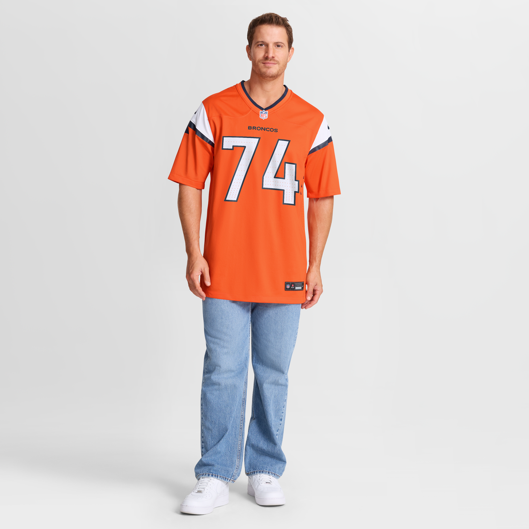 Men's Denver Broncos Ben Powers Orange Team Game NFL Football Jersey - view 7