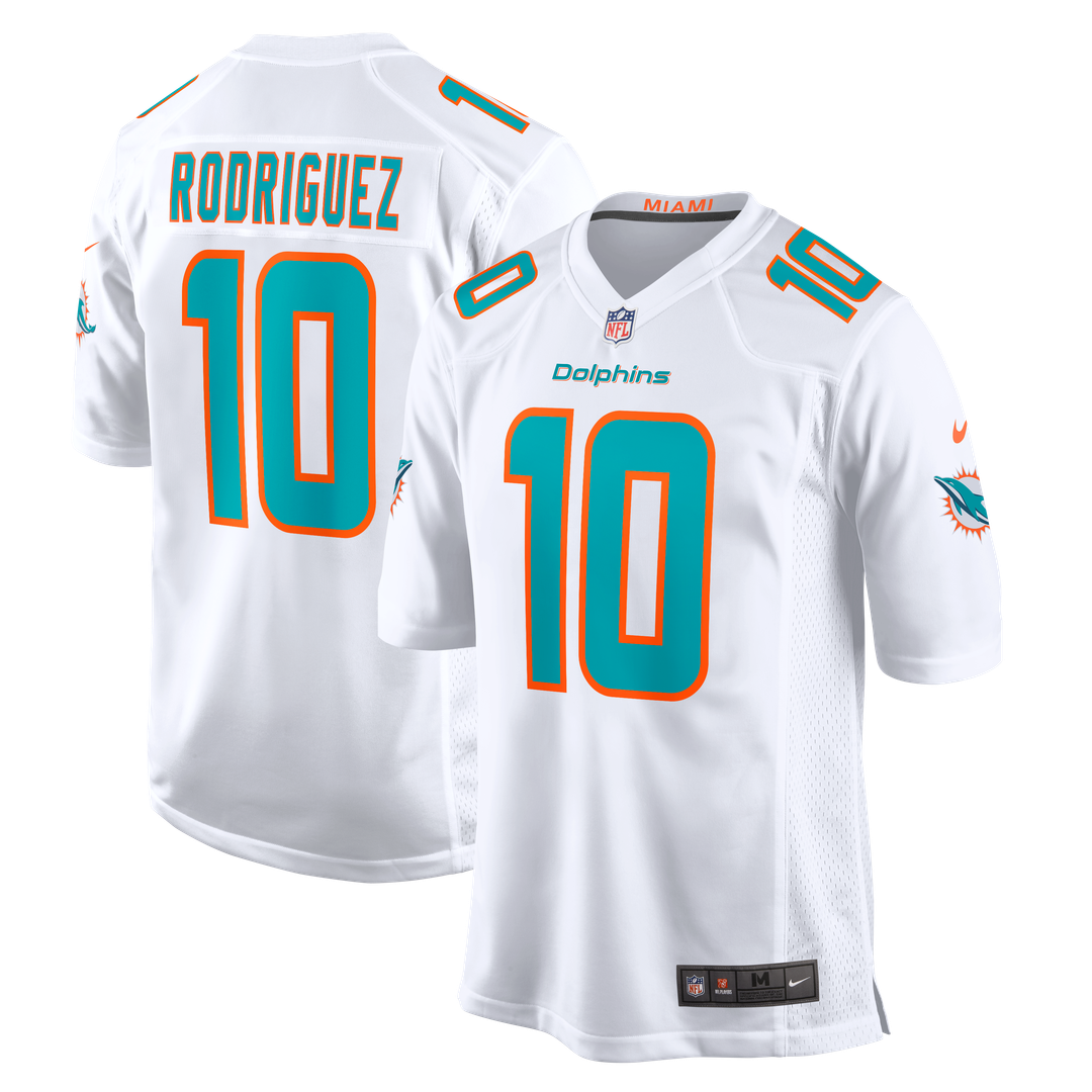 Men's Miami Dolphins Jacob Rodriguez White Game NFL Football Jersey - view 1