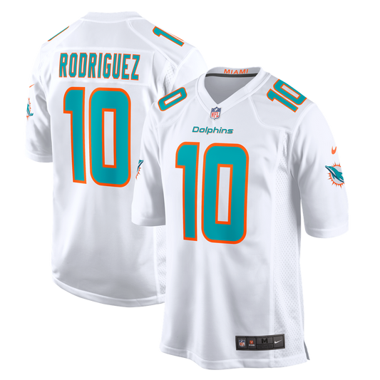 Men's Miami Dolphins Jacob Rodriguez White Game NFL Football Jersey - view 1