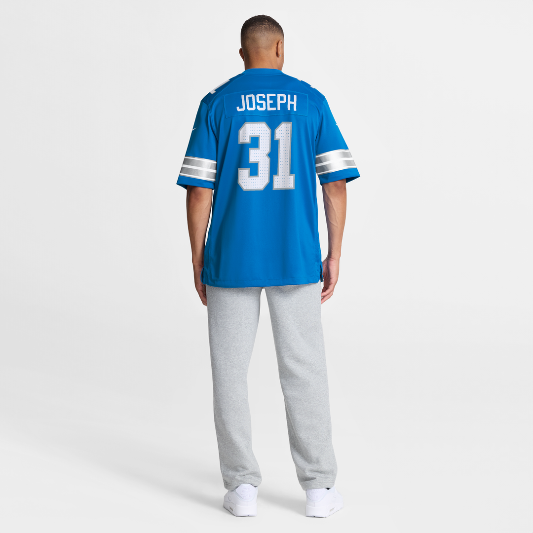 Men's Detroit Lions Kerby Joseph Blue Team Game NFL Football Jersey - view 8