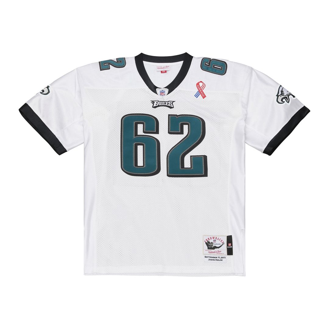 Men's Philadelphia Eagles Jason Kelce White 2011 Throwback NFL Football Jersey - view 2