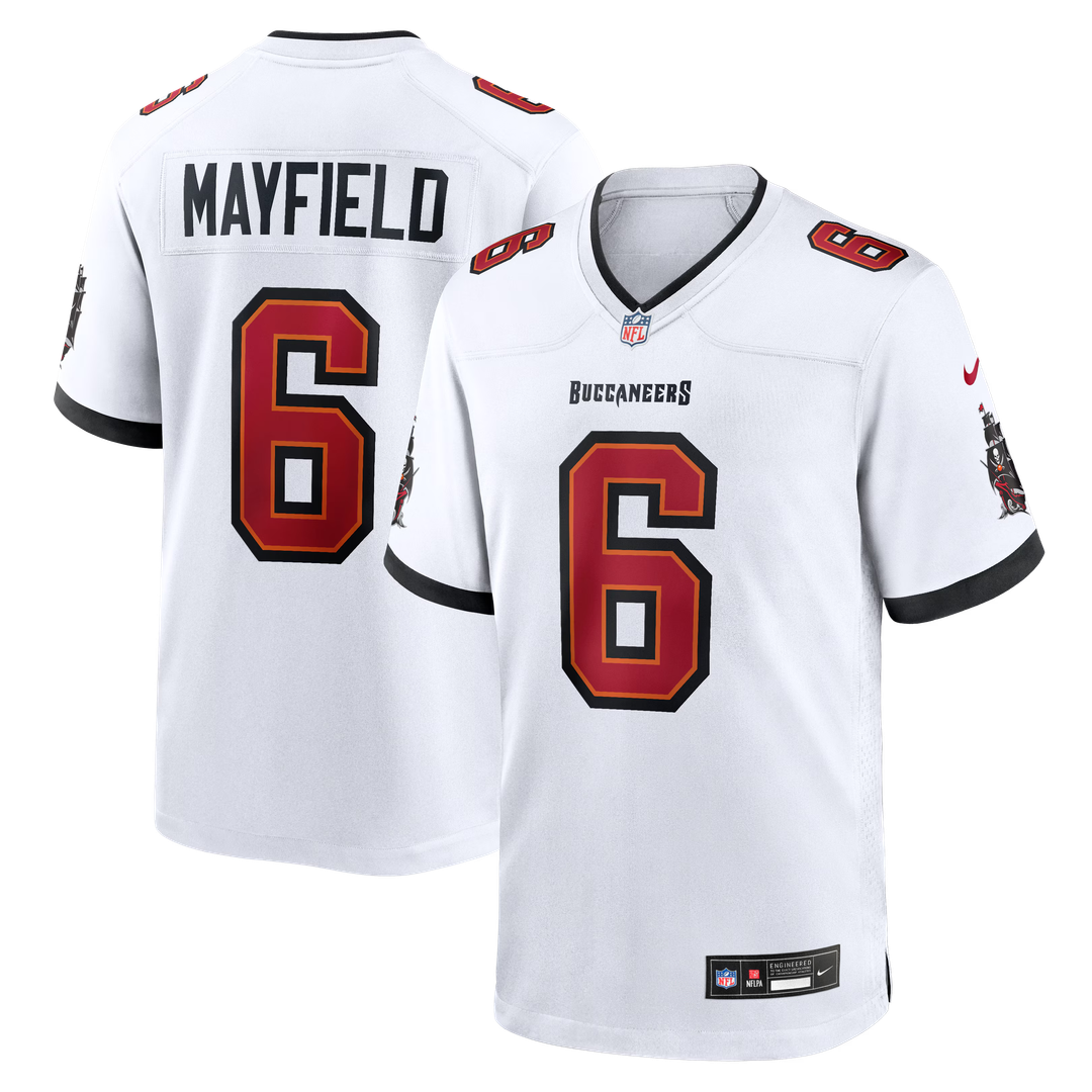 Men's Tampa Bay Buccaneers Baker Mayfield White Away Game NFL Football Jersey - view 1