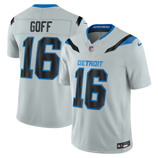 Men's Detroit Lions Jared Goff Silver 2026 Rivalries Collection Stitched Limited NFL Football Jersey - view 1